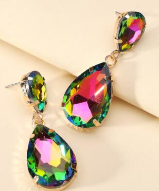 Fashion Water Drop Glass Dangle Earrings For Women