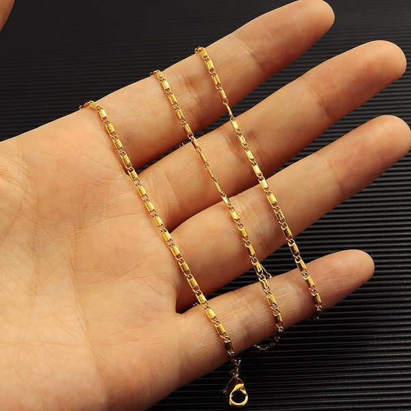 24k Gold Color Chain Necklaces for Women Girls Dubai Africa Party Jewelry