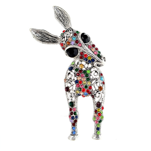 2 Color Choose Rhinestone Donkey Brooches Women And Men