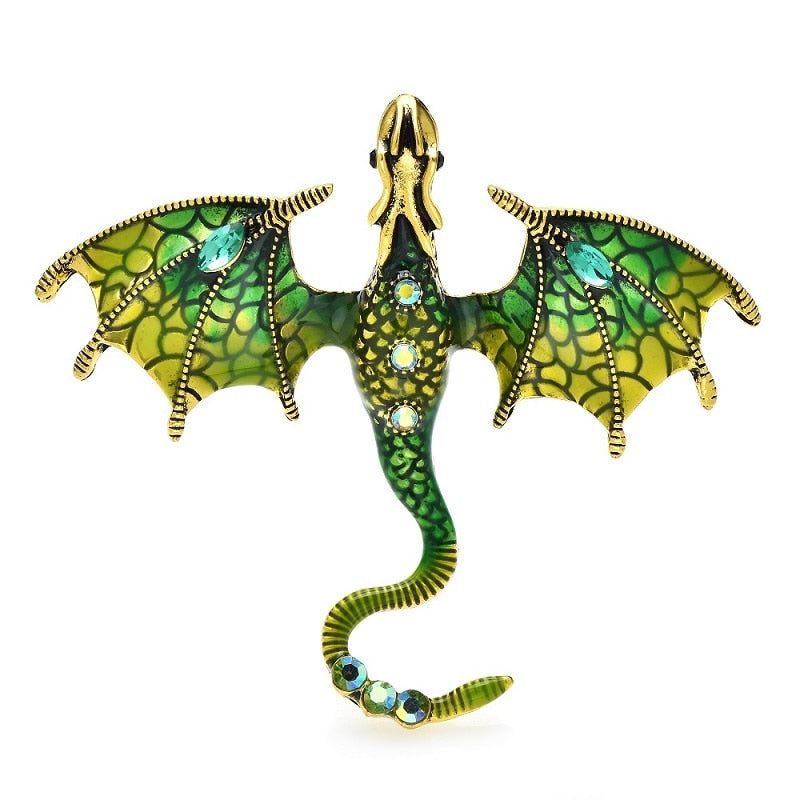 Enamel Dragon Brooches For Women Men