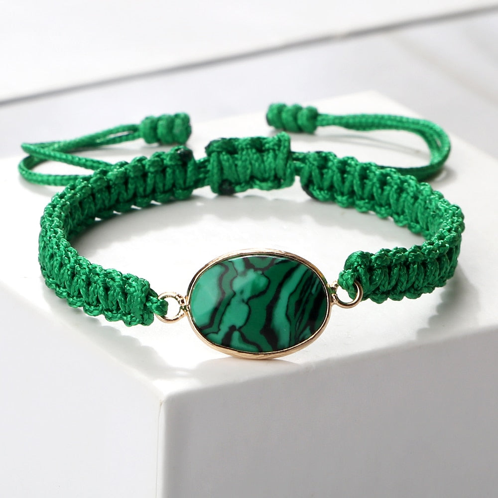 Green Malachite Stone Pendant Prayer Bracelets For Women Men