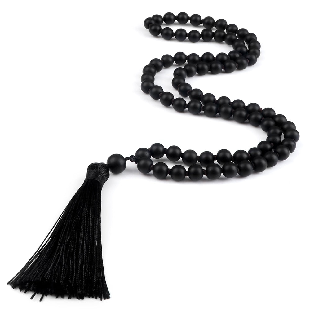 New 8mm Shiny Black Onyx Stone Beads Necklace Men Beads