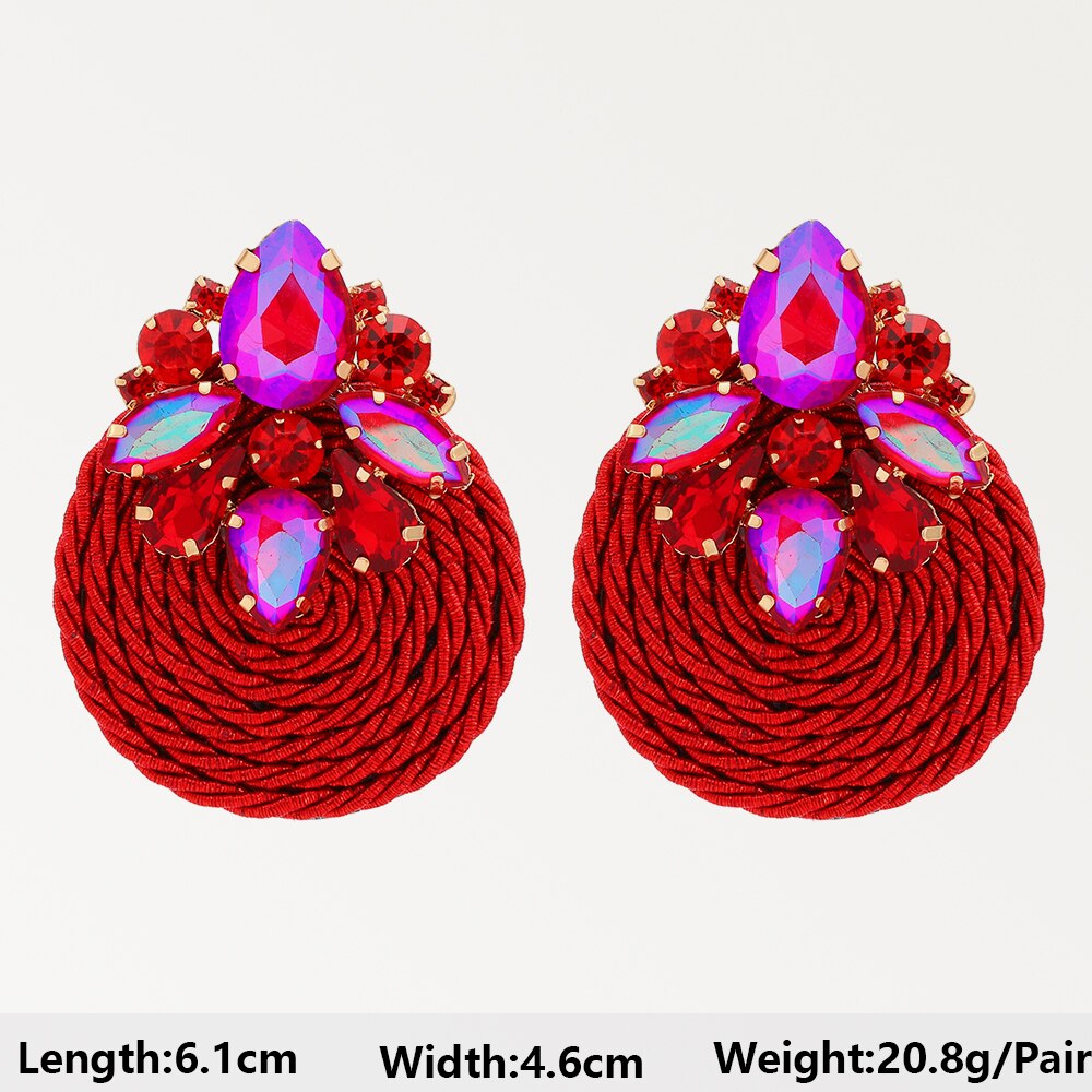 Red Dangle Drop Earrings For Women