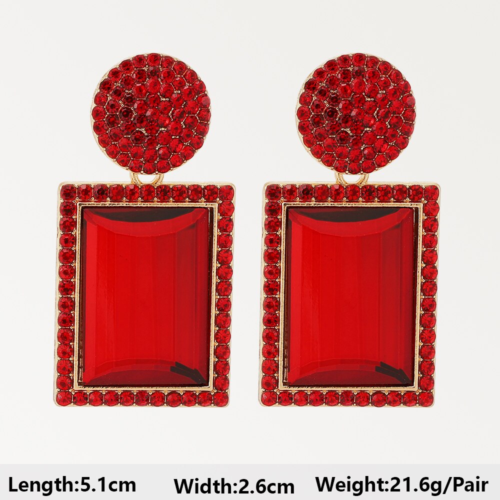 Red Dangle Drop Earrings For Women