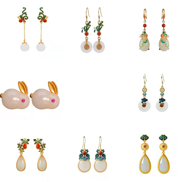 New Products Variety of Exquisite Natural Chalcedony Women Earrings