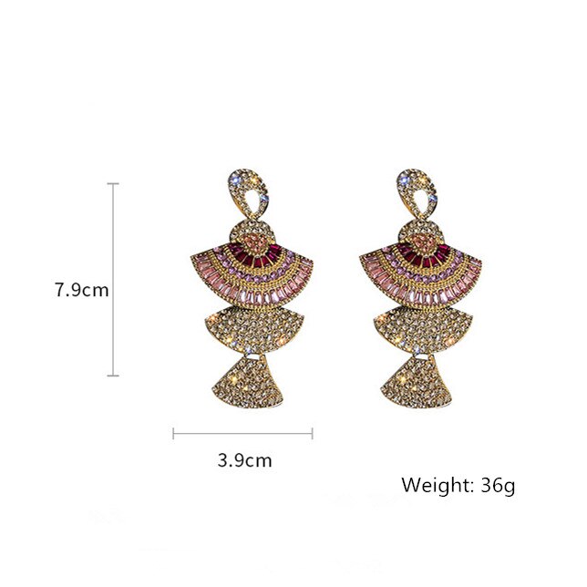 Vintage Baroque Style Geometric Drop Earrings Women