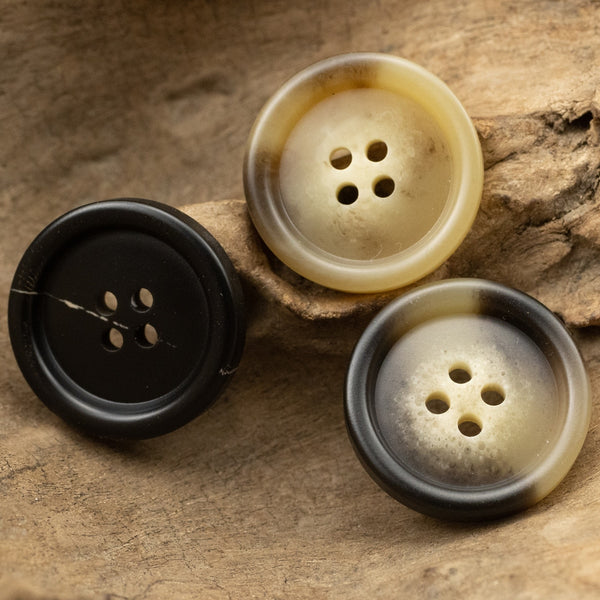 10 pcs/lot Classic Round Horn Imitation Resin Buttons