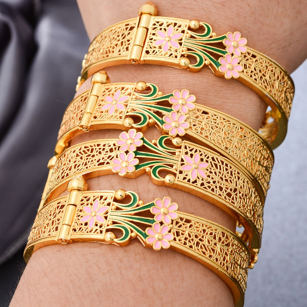 Dubai Gold Color Bangles For Women Girls Dubai Wedding Africa Bridal Bangles