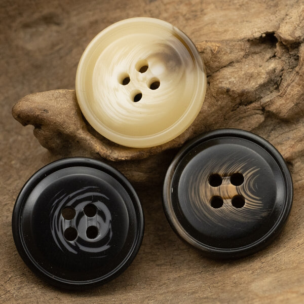 15mm-25mm Matte Horm Imitation Round Resin Buttons