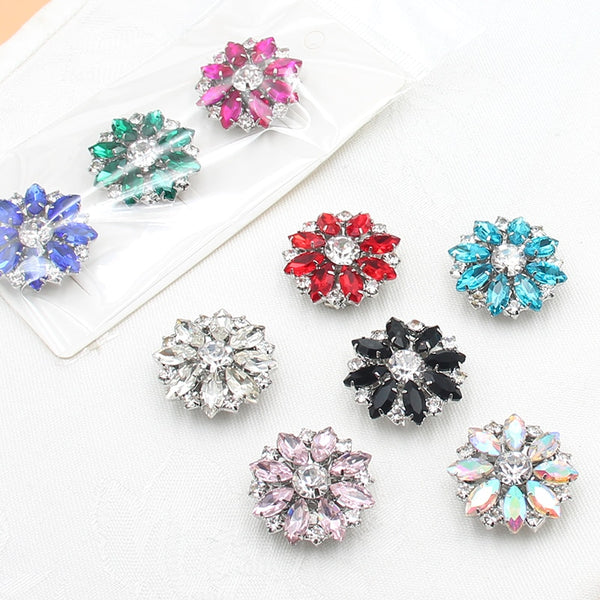 3pcs/lot 28MM Sewing Craft Supplies for Handicraft Diy  Accessories Decorative Rhinestone Buttons