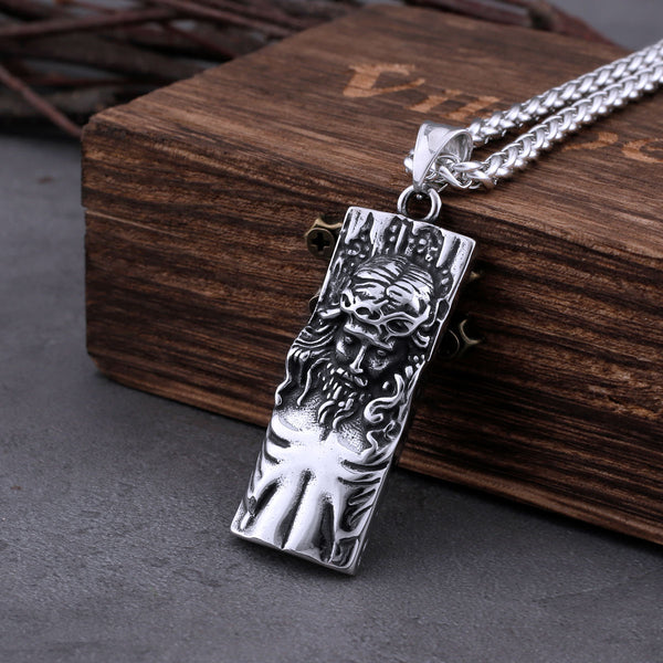 Vintage Religiou Jesus Necklace Men's Christian Faith Believers Amulet Pendant