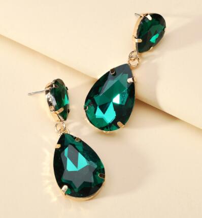 Fashion Water Drop Glass Dangle Earrings For Women