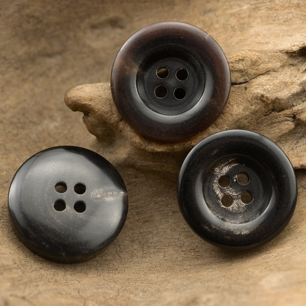 5pcs/lot Thick Round Brown Horn Button  Sewing Accessories