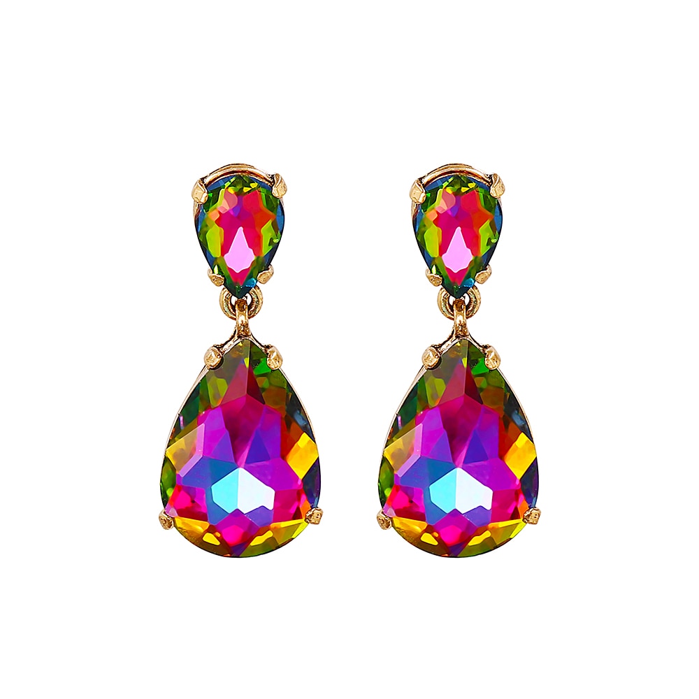 New Colorful Statement Earrings Mix Crystal Earring For Women