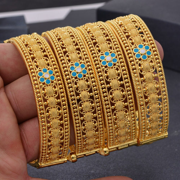 new 24K gold plated Bangles for women wedding bridal Party 2-4pcs girl  luxury Bangles Bracelets