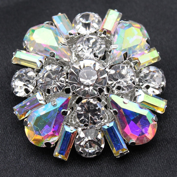 32MM Flower Sewing Buttons Resin with Rhinestone Buttons