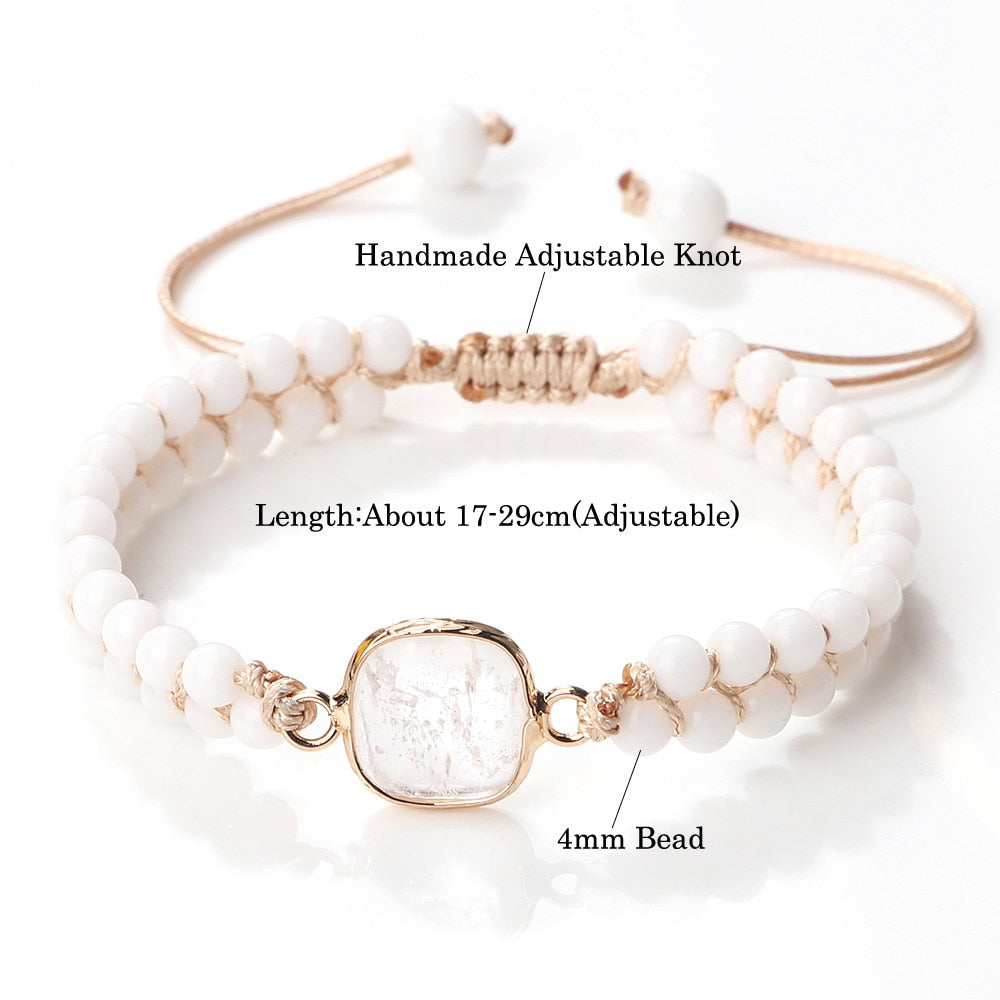 4mm Mini Natural White Howlite Stone Bracelets For Women Men