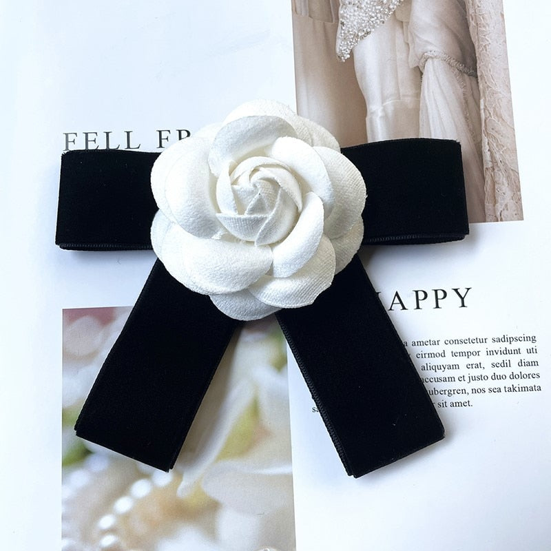 New Fabric Camellia Flower Brooch