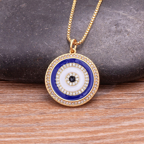 High Quality Turkish Crystal Evil Eye Lucky Pendant Necklace For Women