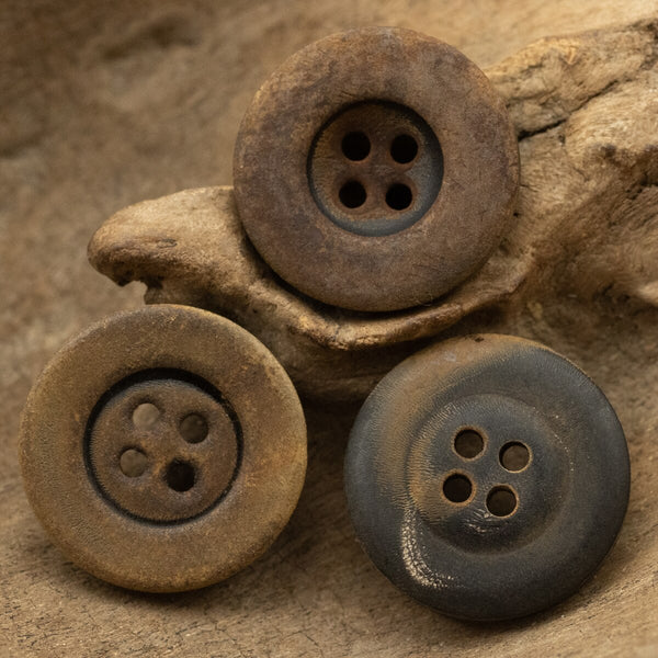 Vintage Scorched Black Horn Buttons