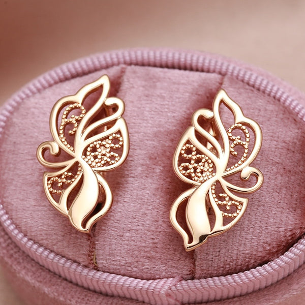 585 Rose Gold Flower Clip Earrings