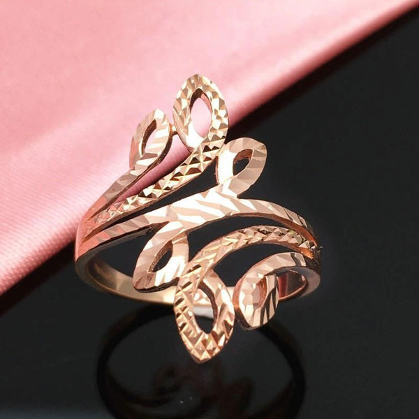 585 purple gold 14K rose gold new geometric romantic rings for women