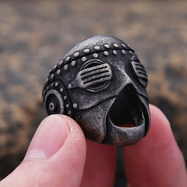 Vintage Unique 316L Stainless Steel Mask Skull Ring for Men