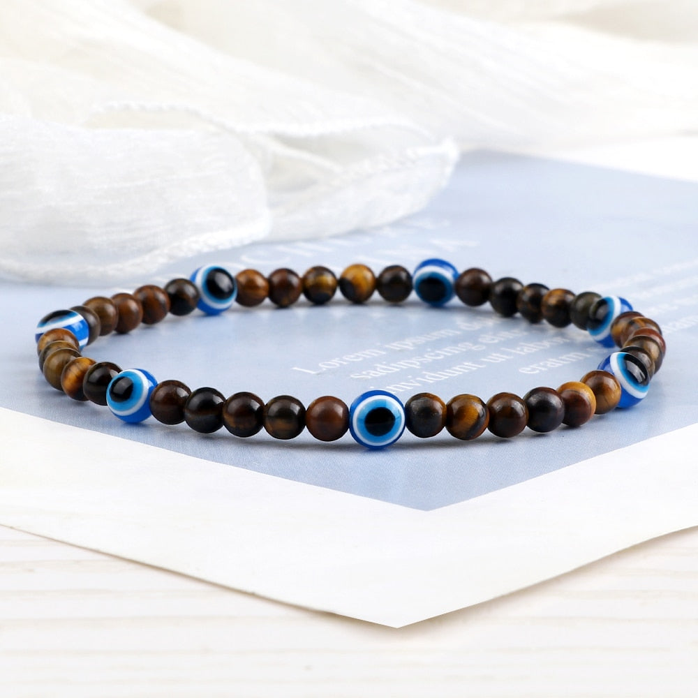 Charm 4mm Mini Natural Stone Beads Bracelets Women Men