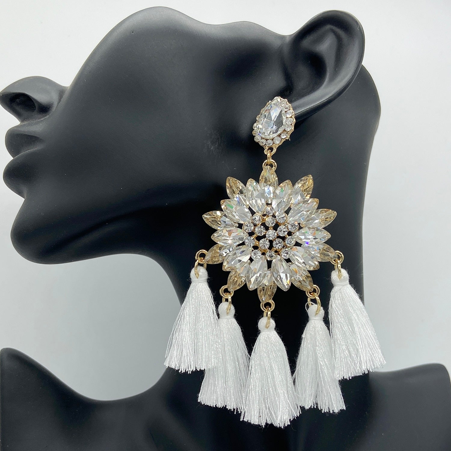 High Quality Crystal Tassel Earrings For Women Boho Oorbellen Trend Ladies Drop Earrings