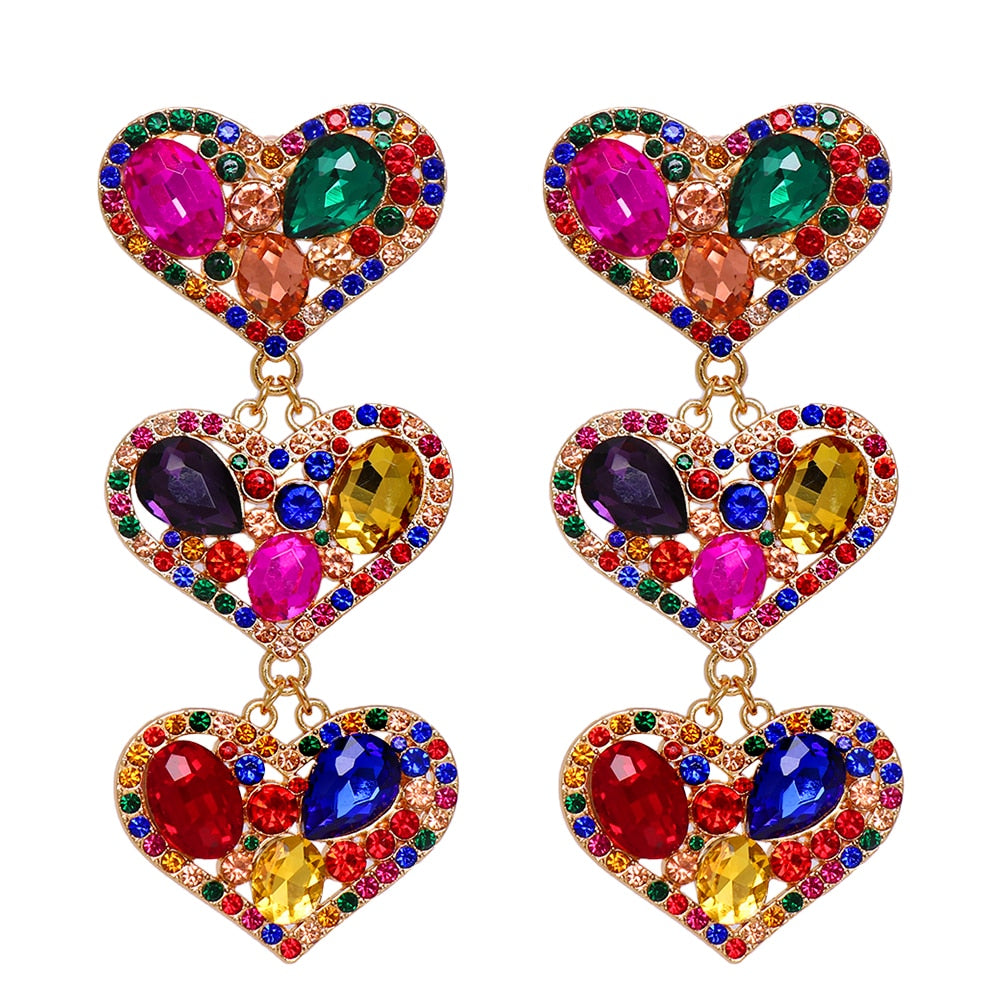 New Colorful Statement Earrings Mix Crystal Earring For Women