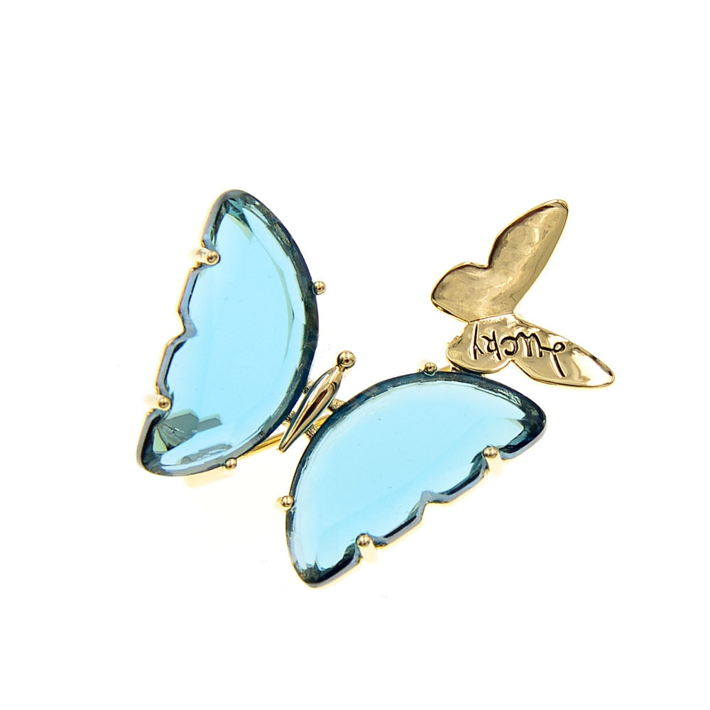 Clear Crystal Butterfly Brooches For Women