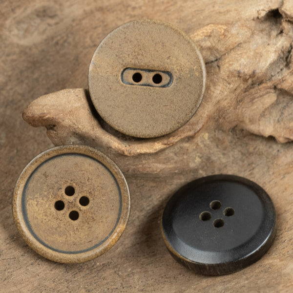 6pcs Vintage Caramel Genuine Horn Button