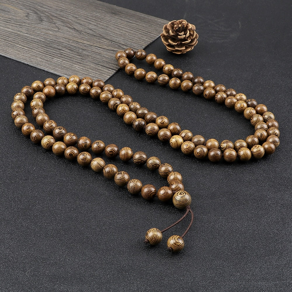 8mm 10mm Natural Wooden 108 Mala Beads Prayer Bracelet For Men