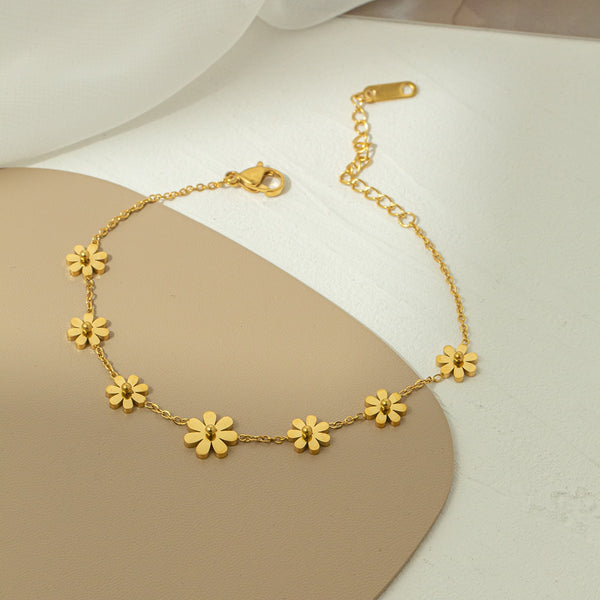 Beautiful Stainless Steel 7 Daisy anklet Top Quality anklet For Women