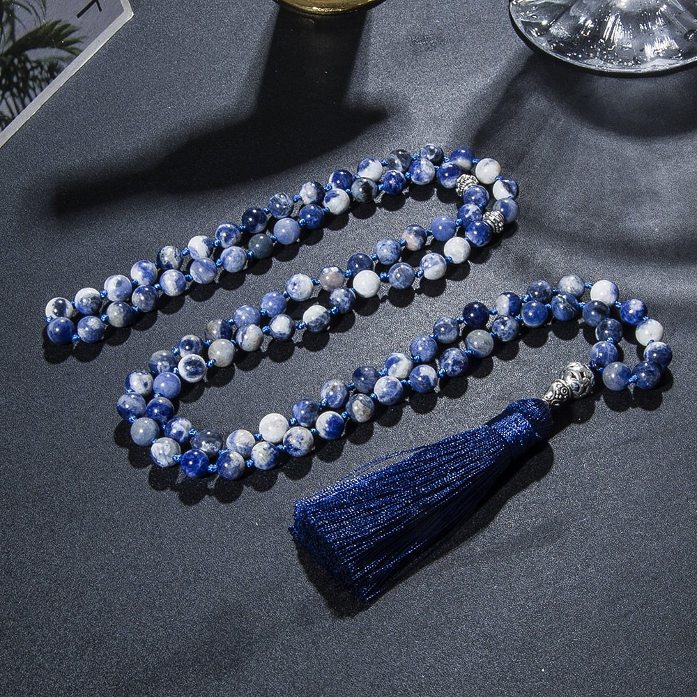 Islamic Muslim Tasbih Prayer Beads 8mm Sodalite Beads Knotted Tasbih 33 Beads Tasbih 99 Beads Jewelry