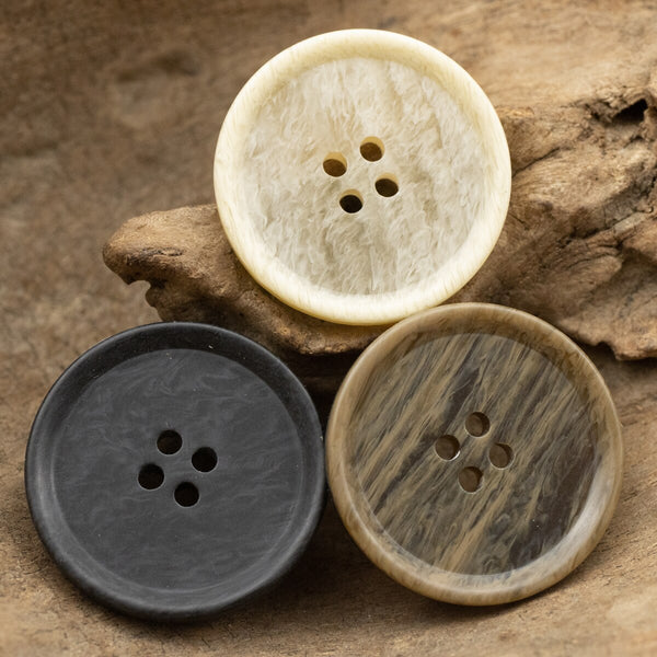 15mm-27mm Wood Texture Buttons for Suit Sweater Knitwear Coat Resin Button