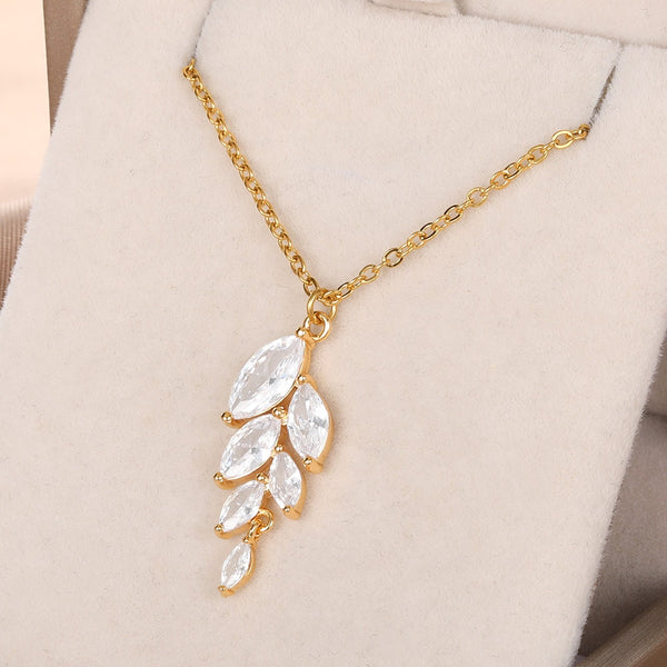 Women's Necklace Golden Color Stainless Steel Chain Copper Pendant