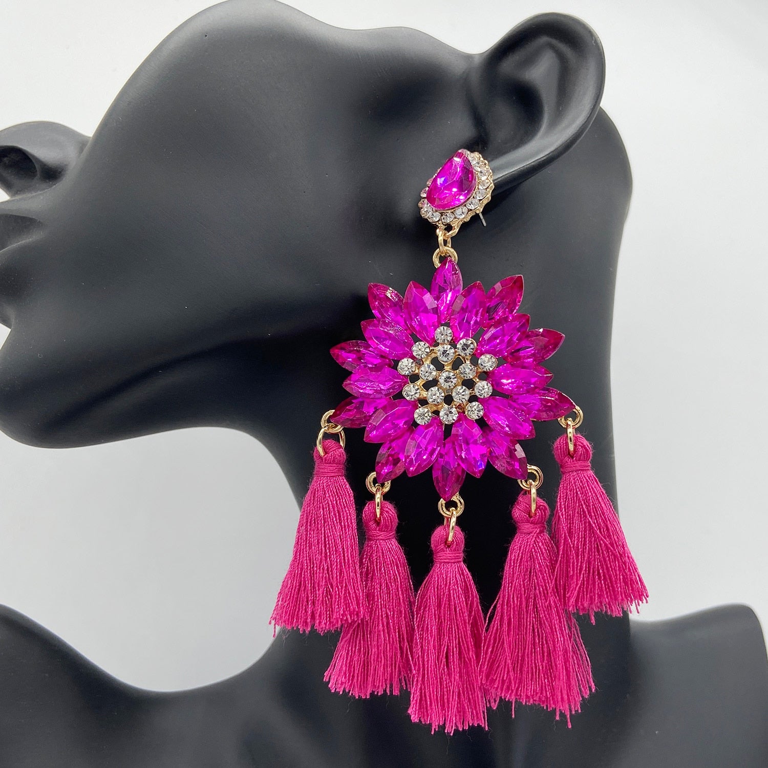 High Quality Crystal Tassel Earrings For Women Boho Oorbellen Trend Ladies Drop Earrings