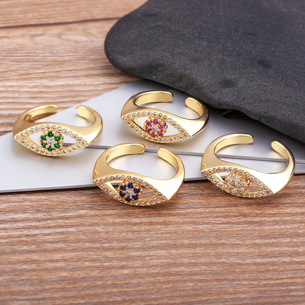 Fashion Lucky Turkish Evil Eye Rings Women