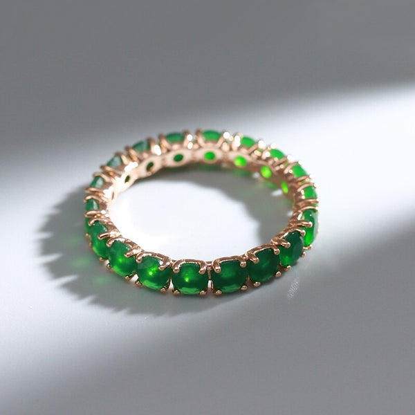 New Unusual Full Claw Green Zircon Fashion Rings For Women