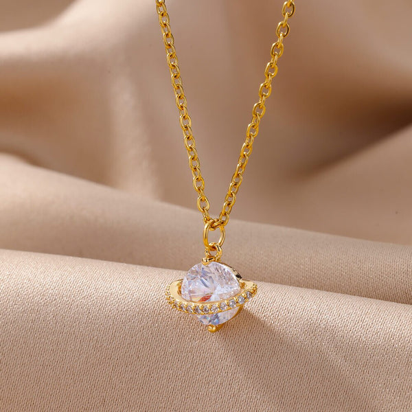 Stainless Steel Gold Color Necklace For Women