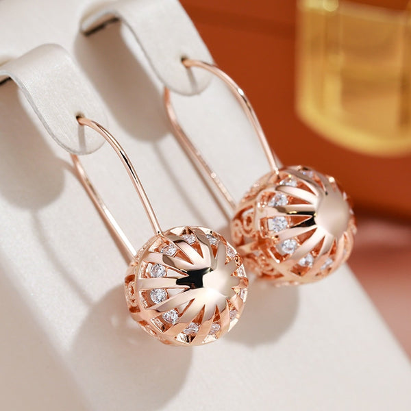 Hollow Metal Ball Women Luxury Pendant Earrings