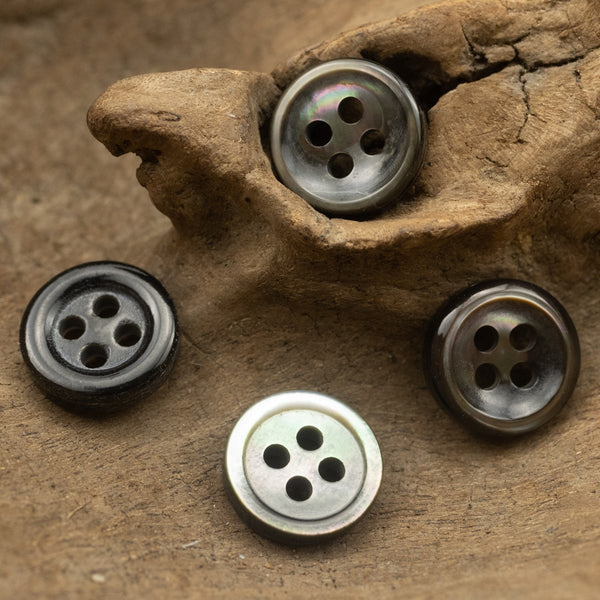 10pcs Smoke Grey Natural Trocas Buttons