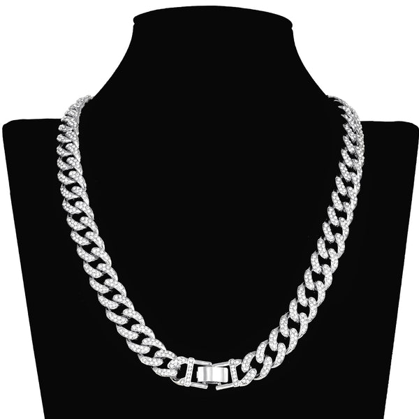 13MM Full Miami Curb Cuban Chain CZ Bling Rapper Necklaces For Men