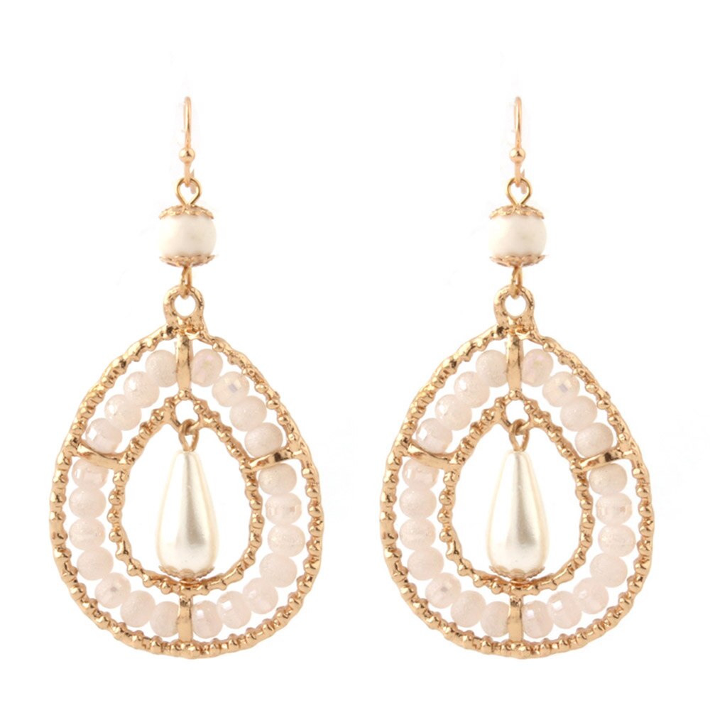 Statement Handmade Crystal Beads Water Drop Earrings for Women