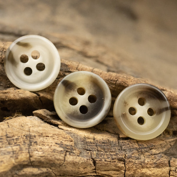 10pcs 11.5mm Matte Round Small Shirt Buttons Horn Texture Resin Buttons