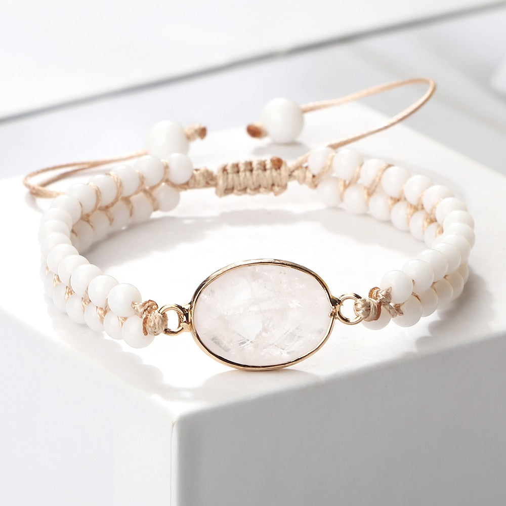 4mm Mini Natural White Howlite Stone Bracelets For Women Men