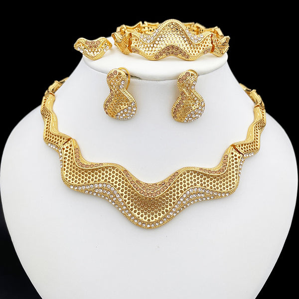 Gold Plated Necklace Set Bridal Jewelry Set