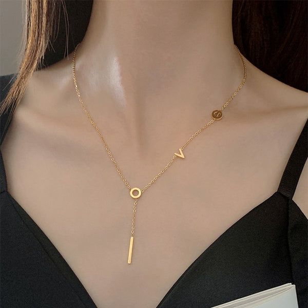 Fashion Elegant And Charming Love Letter Pattern Necklace For Women