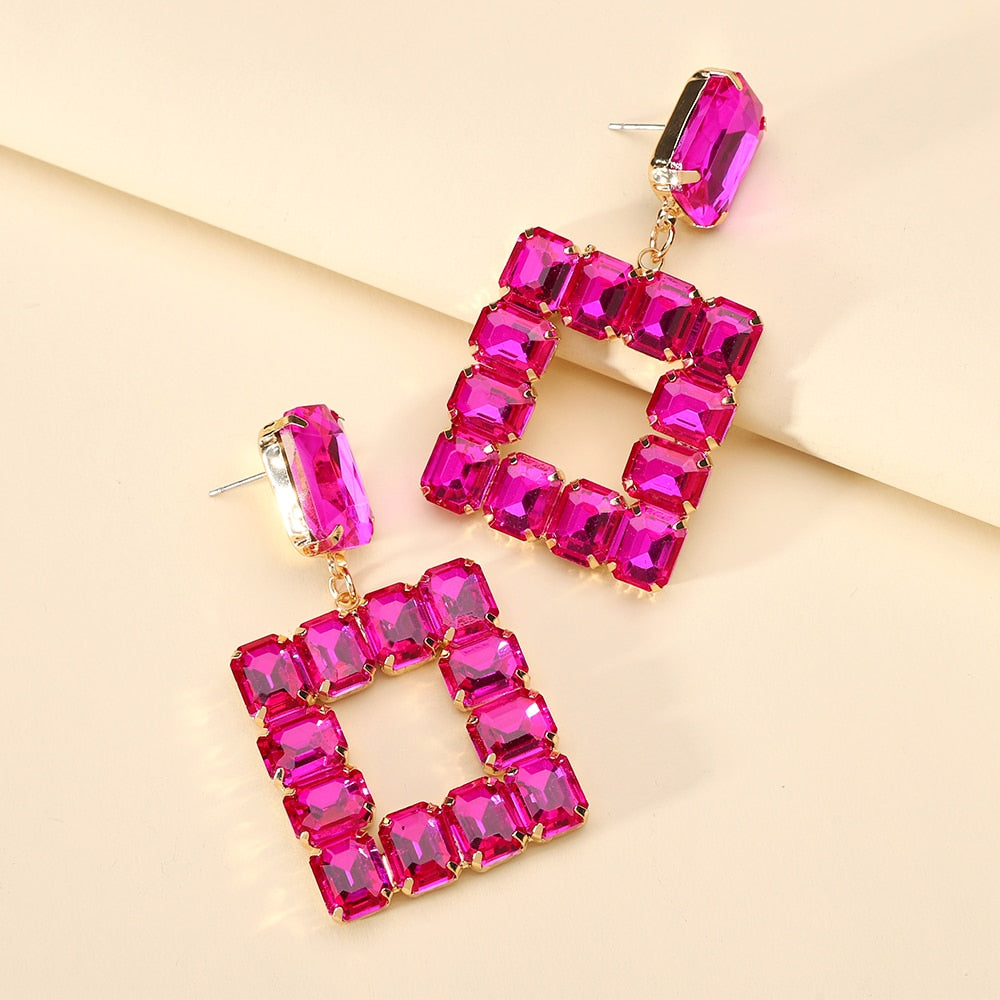 New Square Big Dangle Earrings For Women